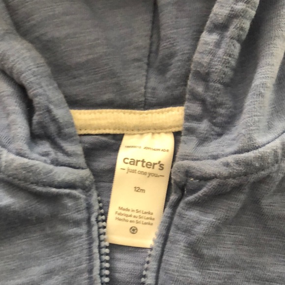 Carter's Blue Zip-Up Hoodie Sweatshirt - Picture 2 of 8
